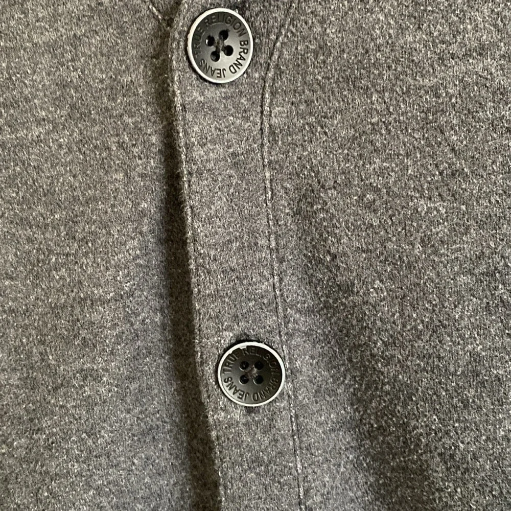 True Religion Charcoal Gray Cardigan Size XL